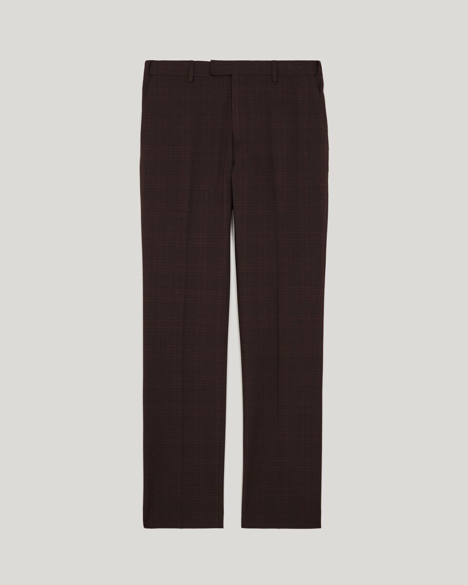 Prince Of Wales Tailored Pant, Burgundy, hi-res